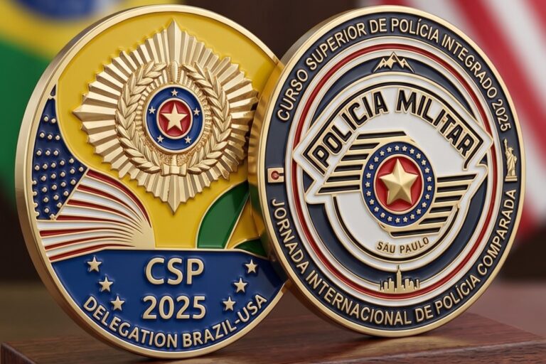 CHALLENGE COIN DO CSP 2025 JORNADA INTERNACIONAL DE POLICIA COMPARADA
