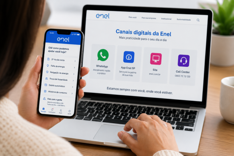 Canais digitais da Enel apresentam instabilidade após chuva forte em São Paulo